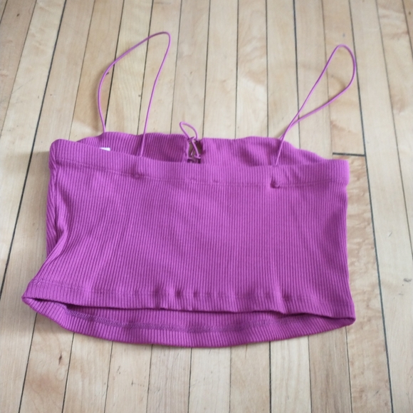 FREE PEOPLE Intimately  Ribbed lola crop top cami Purple Size M - Picture 3 of 4